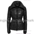 Female leather jacket warmth down coat